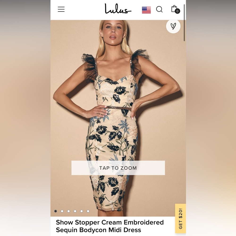 Lulus Show Stopper Cream Embroidered Dress Nwt small